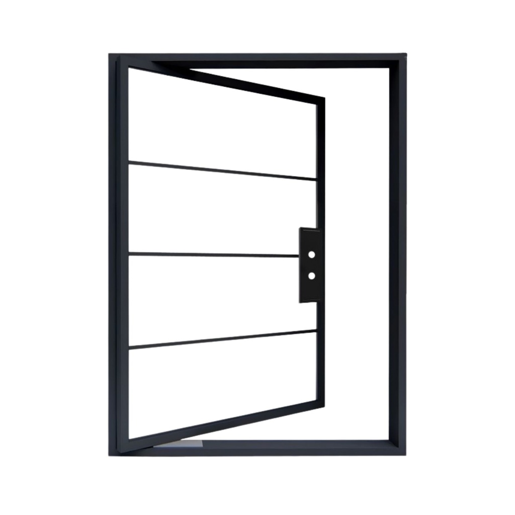 IRON DOOR -   Exterior 4 Lite French Pivot Door with Clear Low-E Glass left hand IRON4906 6090
