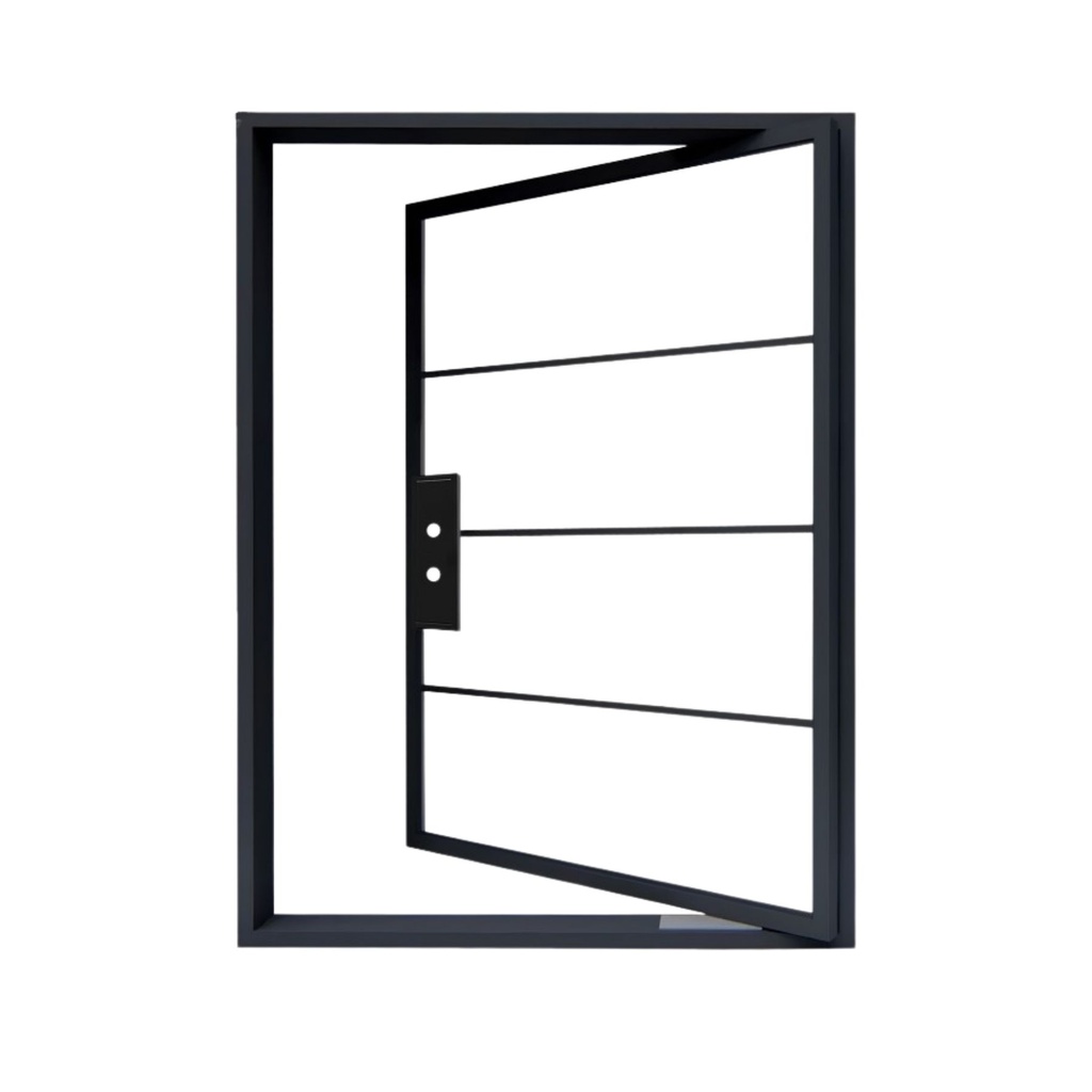 IRON DOOR - Exterior 4 Lite French Pivot Door with Clear Low-E Glass right hand IRON4906 6090