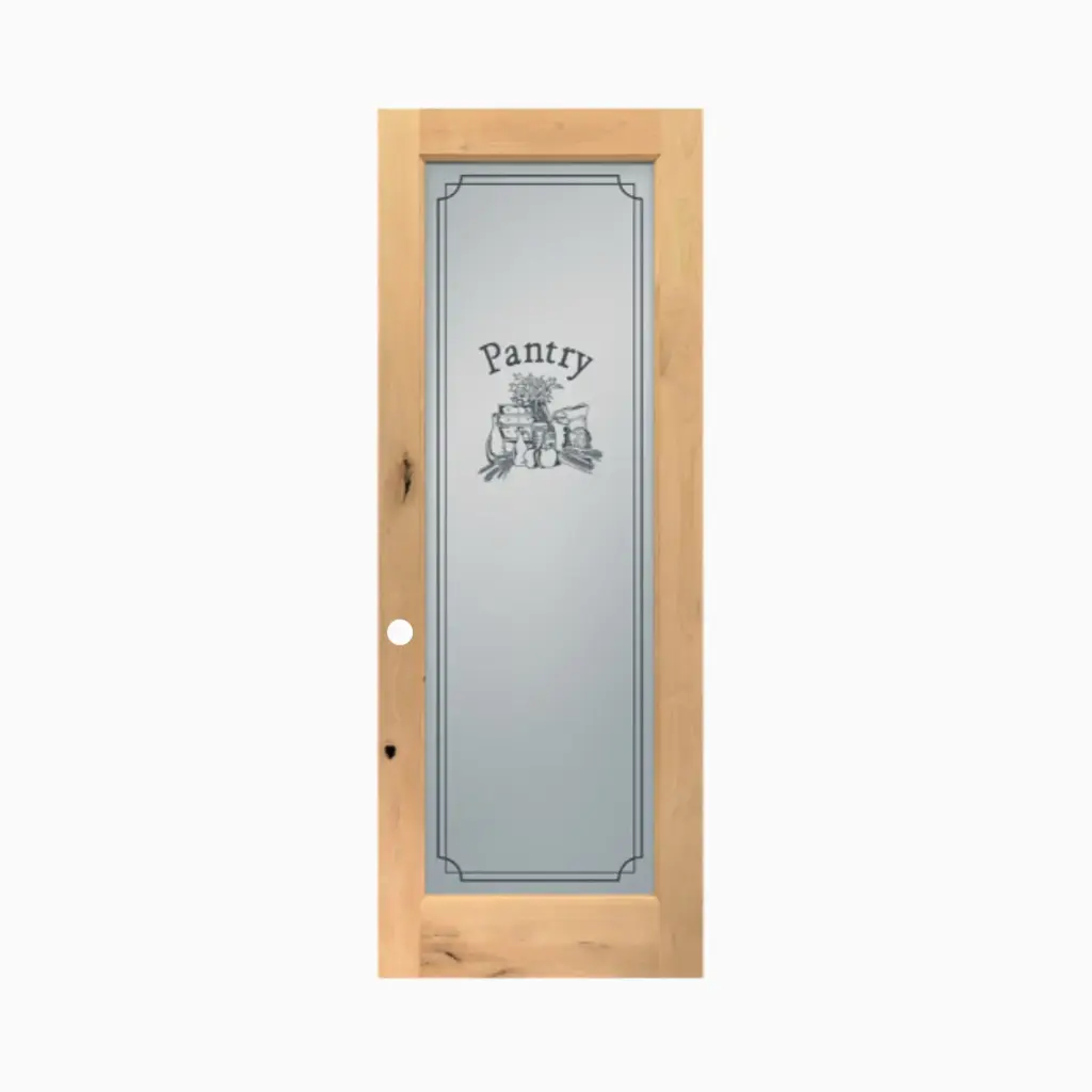 DoorsPantry2068RH -- French Door Series 2'0" x 6'8" French 1 Lite | Pantry Glass |Hemlock Right Hand