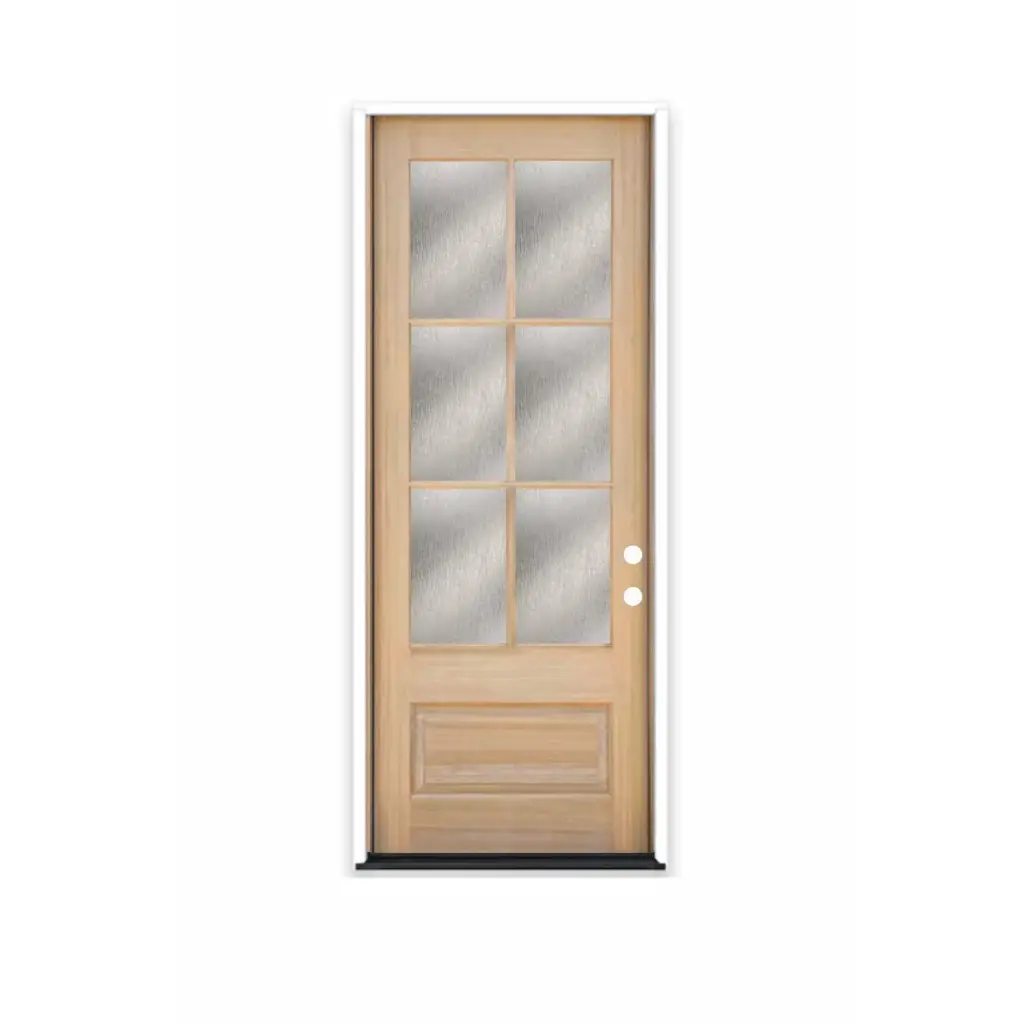MAHOGANY 3080 LH MAHOGANY 6 LITE OVER 1 PANEL RAIN GLASS