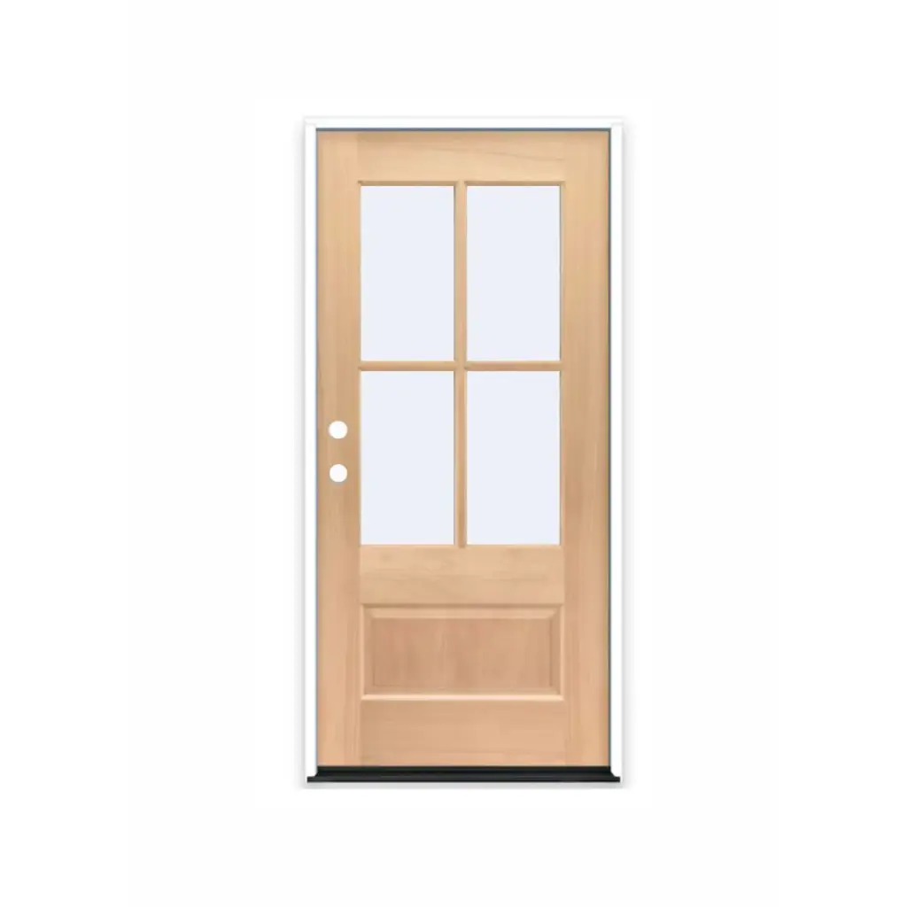 Mahogany Wood 3'0" x 8'0" 4 Lite Over 1 Panel Clear Right Hand