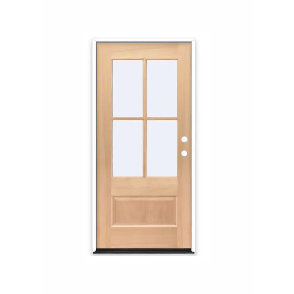 Mahogany Wood 3'0" x 8'0" 4 Lite Over 1 Panel Clear Left Hand