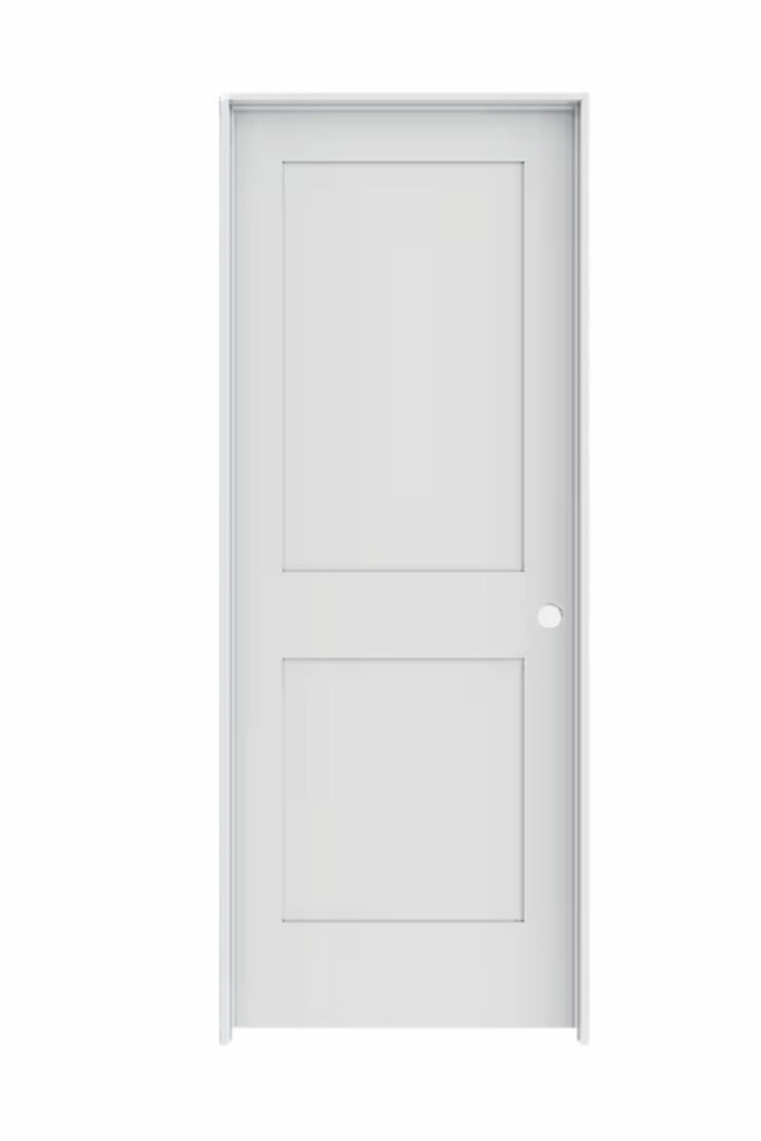 2PSH3080LH - 2 Panel Shaker Interior Door 3'0" x 8'0" LEFT