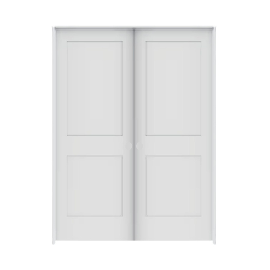2PSH6068DBL - 2 Panel Shaker Interior Door 6'0" x 6'8" DOUBLE