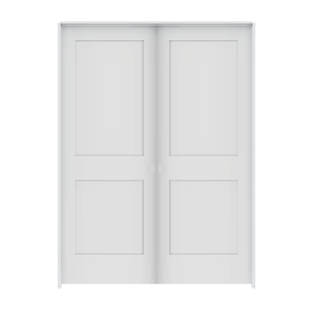 2PSH6080DBL - 2 Panel Shaker Interior Door 6'0" x 8'0" DOUBLE