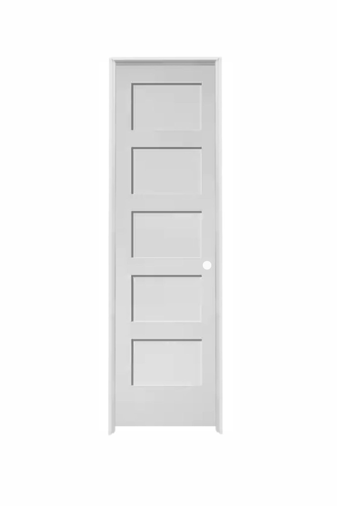 5PSH2068LH -- 5 Panel Shaker Door 2'0" x 6'8" LEFT