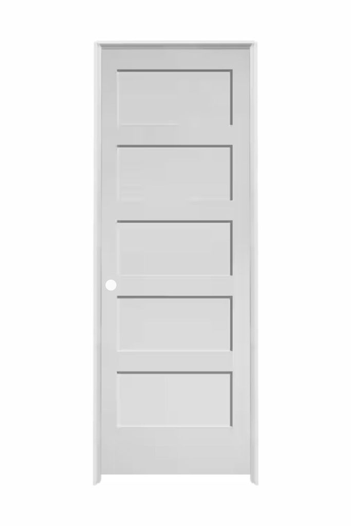 5PSH2668RH -- 5 Panel Shaker Door 2'6" x 6'8" RIGHT