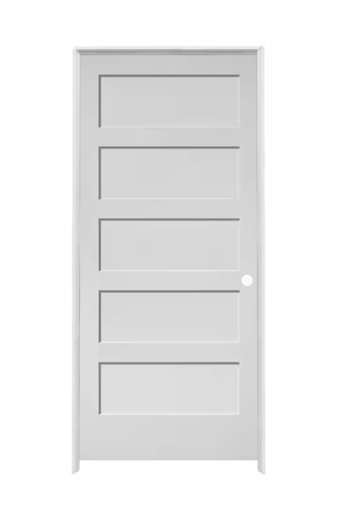 5PSH3068LH -- 5 Panel Shaker Door 3'0" x 6'8" LEFT