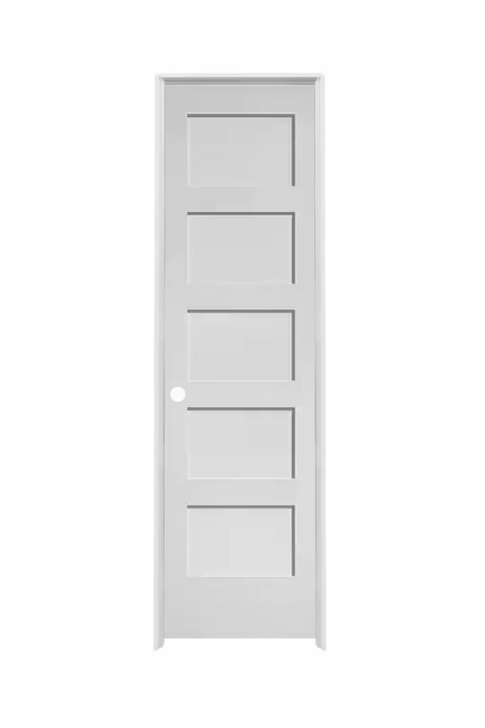 5PSH2468RH -- 5 Panel Shaker Door 2'4" x 6'8" RIGHT