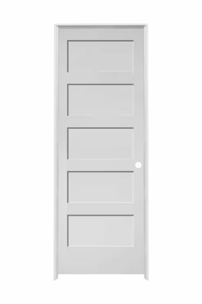 5PSH2668LH -- 5 Panel Shaker Door 2'6" x 6'8" LEFT