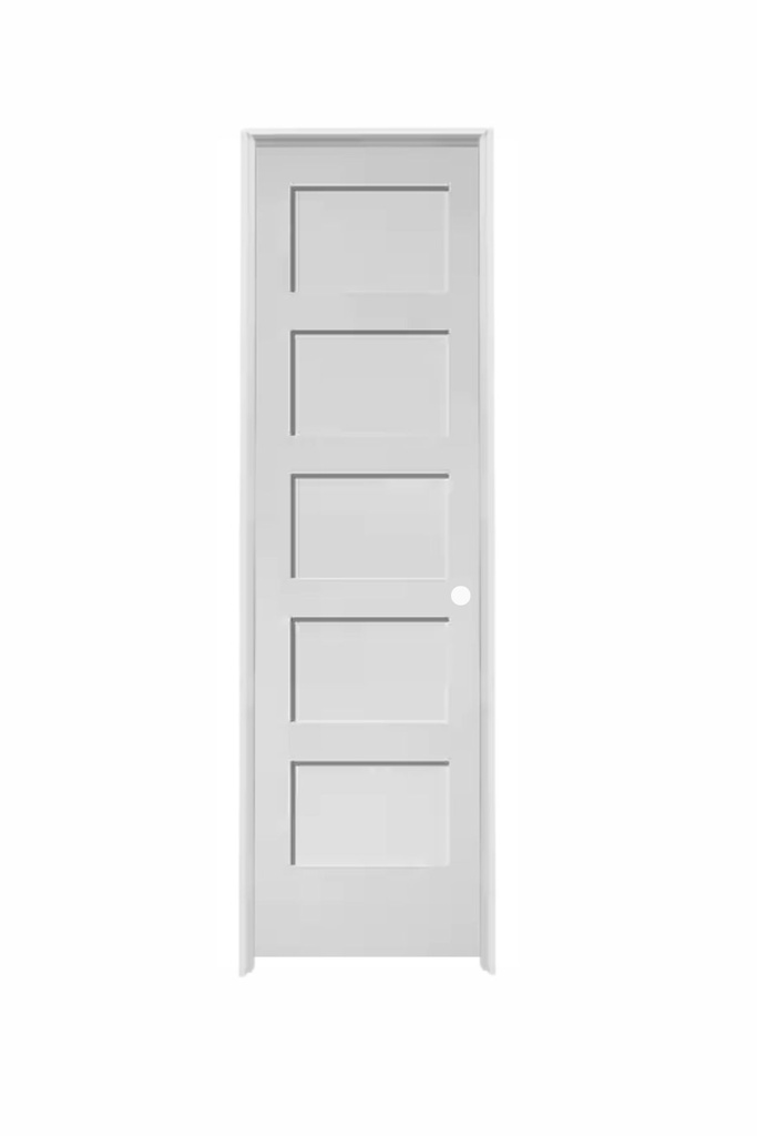 5PSH 1668 LH -- 5 Panel Shaker Door 1'6" x 6'8" LEFT
