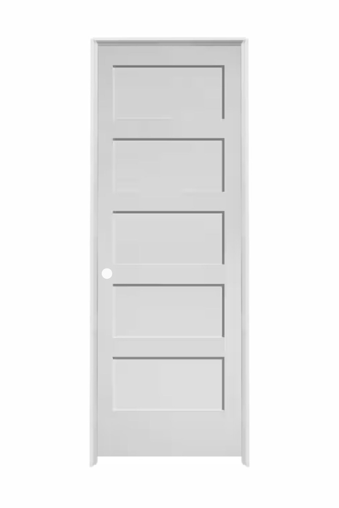 5PSH2680RH -- 5 Panel Shaker Door 2'6" x 8'0" RIGHT