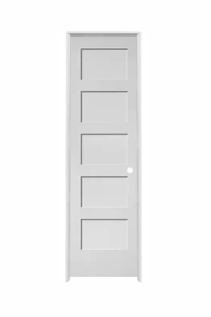 5PSH 1680 LH -- 5 Panel Shaker Door 1'6" x 8'0" LEFT