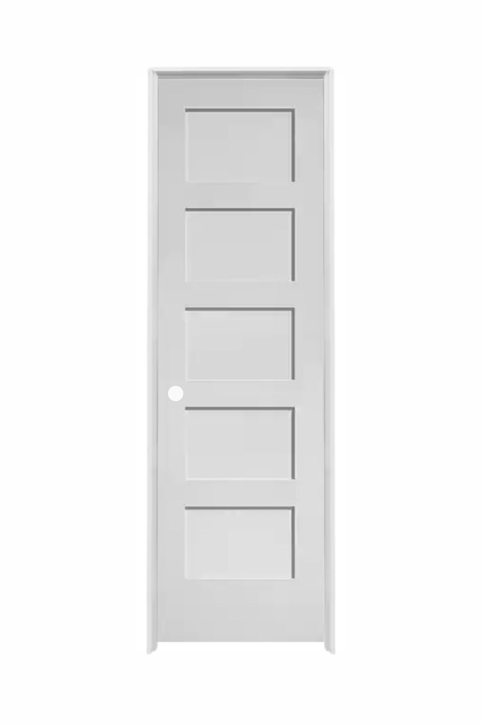 5PSH2480RH -- 5 Panel Shaker Door 2'4" x 8'0" RIGHT