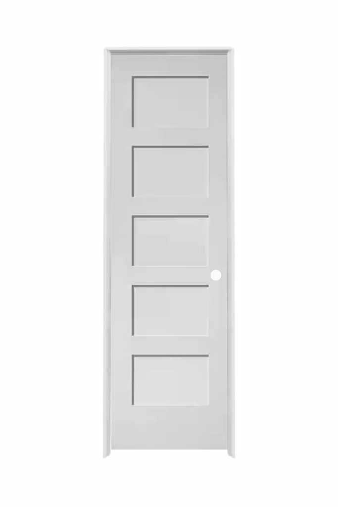 5PSH2480LH -- 5 Panel Shaker Door 2'4" x 8'0" LEFT