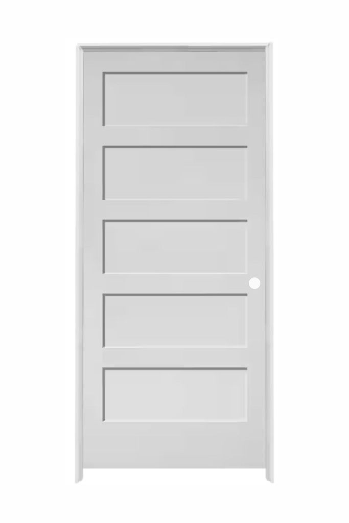 5PSH3080LH -- 5 Panel Shaker Door 3'0" x 8'0" LEFT