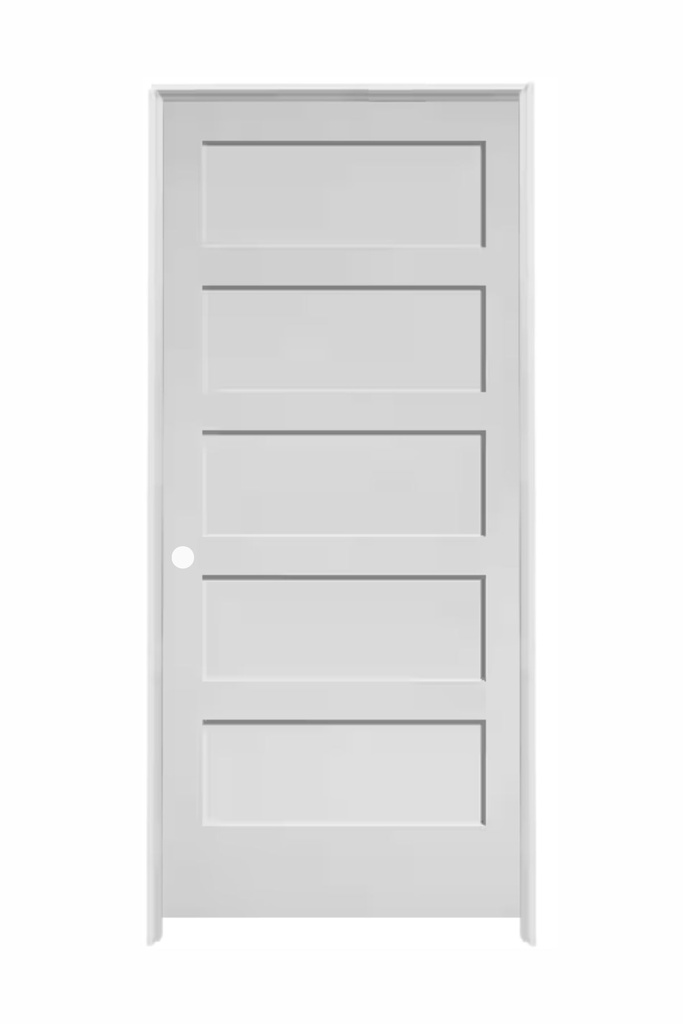 5PSH3080RH -- 5 Panel Shaker Door 3'0" x 8'0" RIGHT