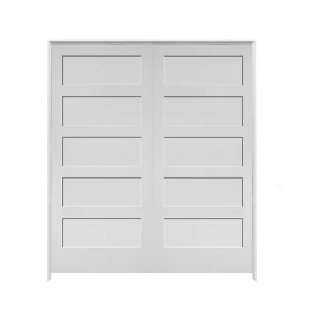 5PSH6068DBL -- 5 Panel Shaker Door 6'0" x 6'8" DOUBLE