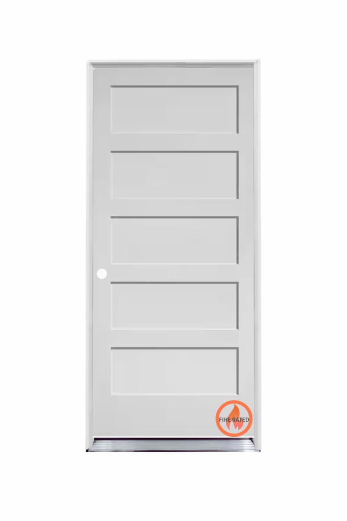 HG5PSH3068RH -- 5 Panel Shaker House to Garage 3'0" x 6'8" RIGHT