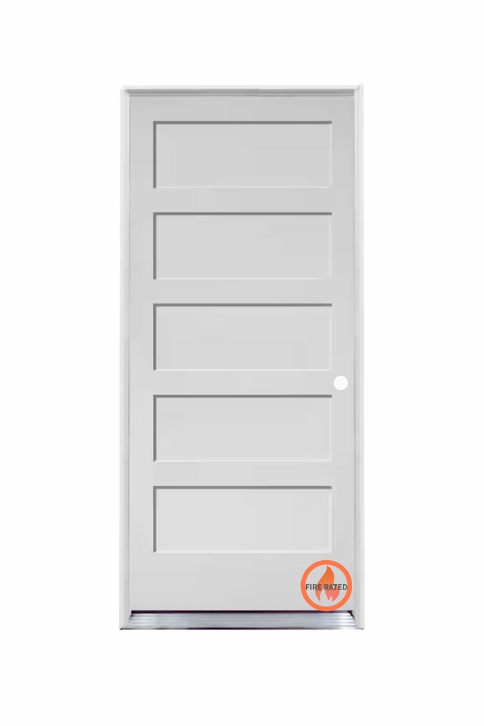 HG5PSH3068LH -- 5 Panel Shaker House to Garage 3'0" x 6'8" LEFT