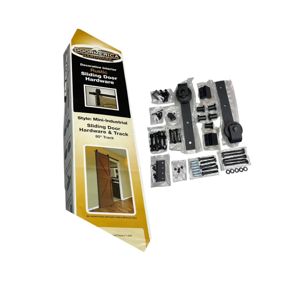 BARN DOOR HARDWARE MINI INDUST 80" BLACK