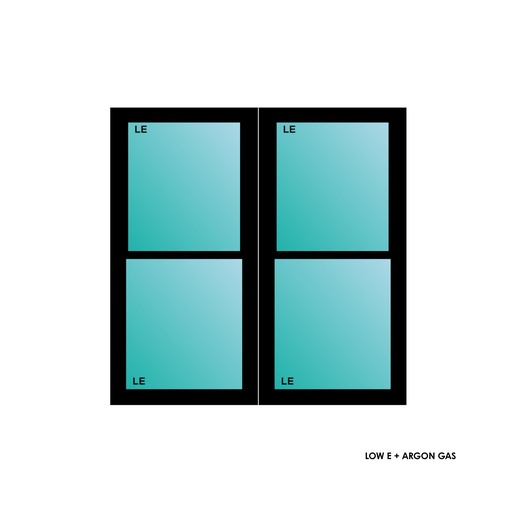 [ELE5050BLKSHTWIN] ELEVATE WINDOWS:5050 TWIN BLK SH 60X60