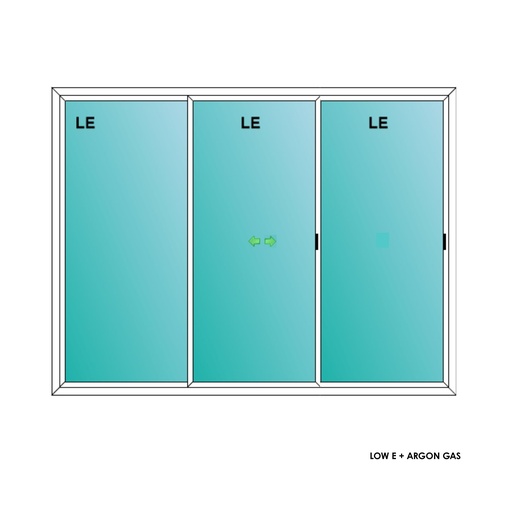 [ELE9080WHSLPD] ELEVATE WINDOWS:9080 WHITE SLIDING PATIO DOOR 108X96