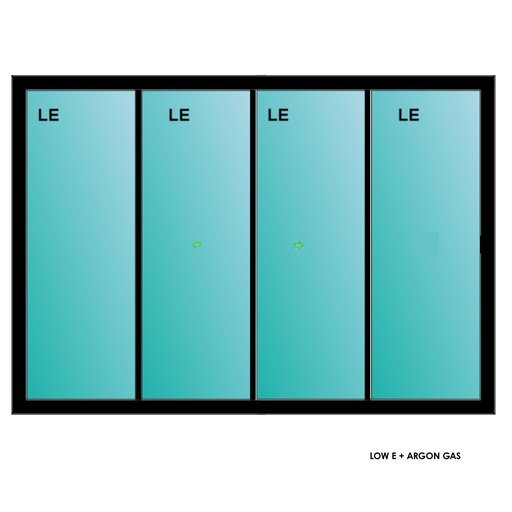 [ELE12080PDSLBLK] ELEVATE WINDOWS:12080 SLIDING PATIO DOOR BLK 144X96