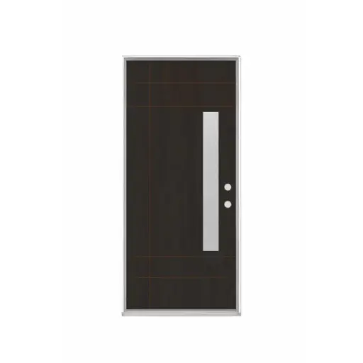 [1031L-EXFD-ST] EXTERIOR DOOR:EXTERIOR FIBERGLASS BROWN DOOR WITH FLUSH GLAZED LH 3'0 x 8'0" **1031L-ST** STAIN