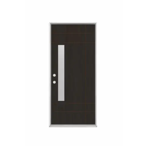 [1030R-EXFD-ST] EXTERIOR DOOR:EXTERIOR FIBERGLASS BROWN DOOR WITH FLUSH GLAZED RH 3'0 x 6'8" **1030R-ST** STAIN
