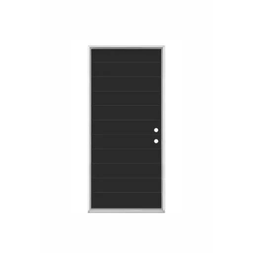 [1069L-EXFD] EXTERIOR DOOR:EXTERIOR FIBERGLASS WITH FLUSH GLAZED BLACK PAINTED 10 LINES LH 3'0 x 6'8" **1069L**