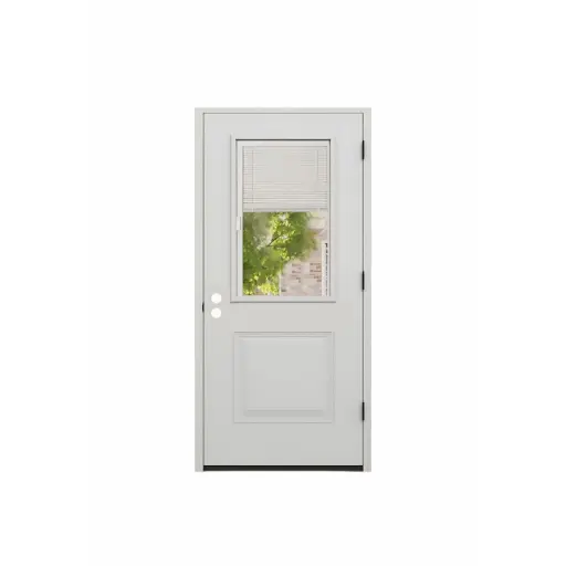 [1064R-EXFD] EXTERIOR DOOR:EXTERIOR FIBERGLASS WITH DOOR WITH BLINDS GLASS 2PAN RH 3'0 x 6'8" **1064R**
