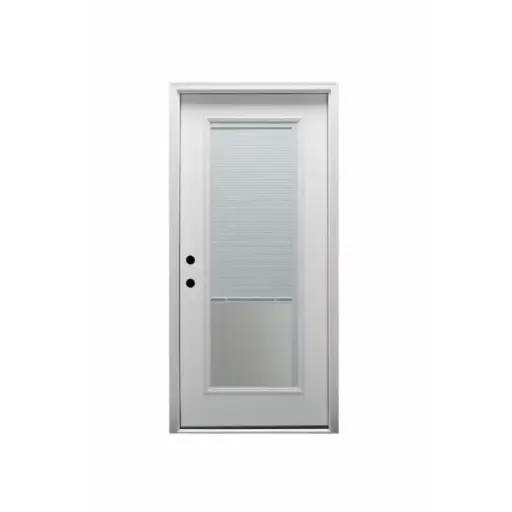 [1038R-EXFD] EXTERIOR DOOR:EXTERIOR FIBERGLASS FULL LITE WITH BLINDS WHITE RH 3'0 x 6'8" **1038R**
