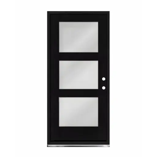 [1009L-EXFD] EXTERIOR DOOR:EXTERIOR FIBERGLASS WITH 3 FLUSH GLAZE LH 3'0 x 8'0" **1009L**