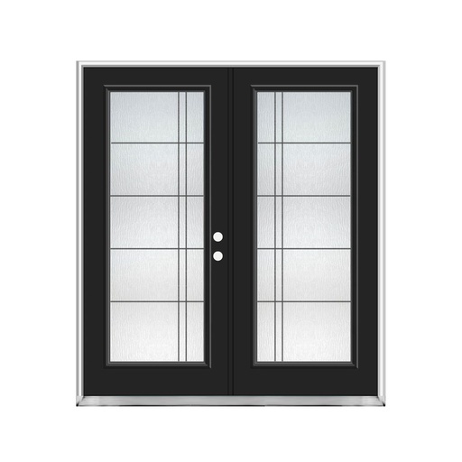 [1061L-EXFD] EXTERIOR DOOR:EXTERIOR FIBERGLASS WITH FLUSH GLAZE BLACK PAINTED LH 3'0 x 6'8" **1061L**DBL**