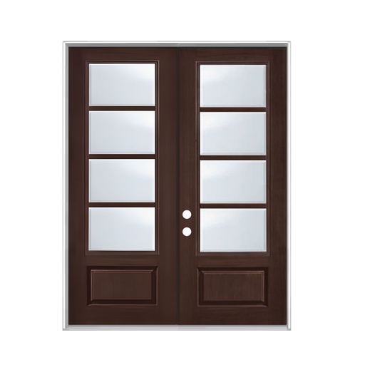 [1080L-EXFD] EXTERIOR DOOR:EXTERIOR FIBERGLASS WITH 8 FLUSH GLAZE 717# STAIN LH 3'0 x 6'8" **1080L**DBL 72x80