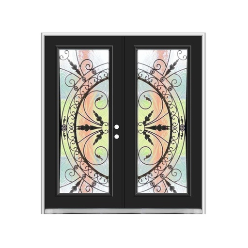 [1035L-EXFD] EXTERIOR DOOR:EXTERIOR FIBERGLASS WITH FLUSH GLAZE BLACK PAINTED LH 3'0 x 6'8" **1035L**DBL**