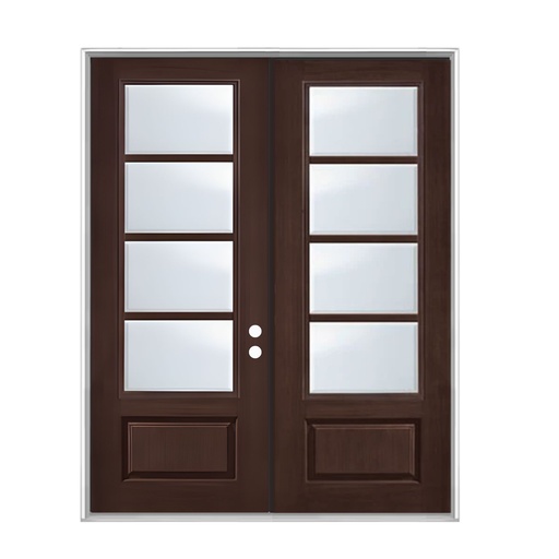 [1085L-EXFD] EXTERIOR DOOR:EXTERIOR FIBERGLASS WITH 8 FLUSH GLAZE 717# STAIN LH 3'0 x 8'0" **1085L**DBL 72x96