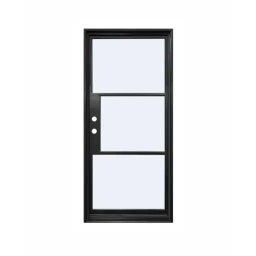 [IRON1900RH] IRON DOOR - 3 ft x 6 ft 8 in. Single Exterior Wrought Iron Door low e right hand