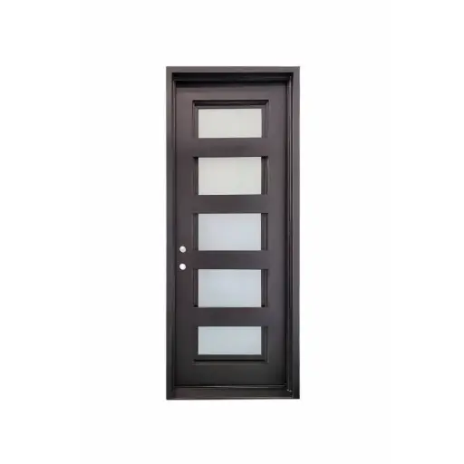 [IRON3700RH] IRON DOOR - 3 ft. x 6 ft. 8 in. 5 Lite Wrought Iron door low e glass right hand