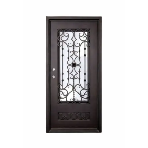 [IRON3000RH] IRON DOOR -Audrey 3 ft. x 8 ft  Exterior Single Wrought Iron Pre hung Door right hand