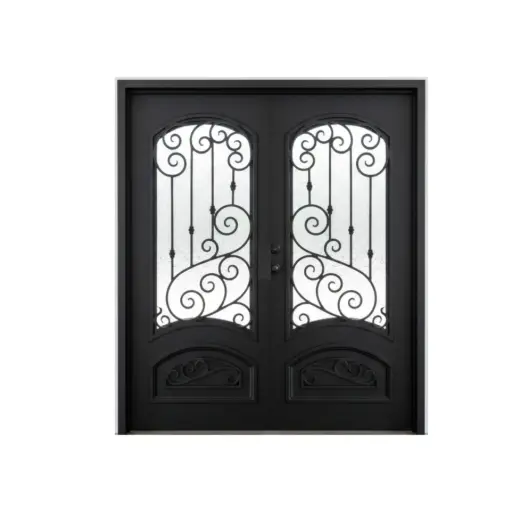 [IRON4800RH] IRON DOOR - Bette 6ft. x 8ft Double Wrought Iron Pre hung Front Door right hand