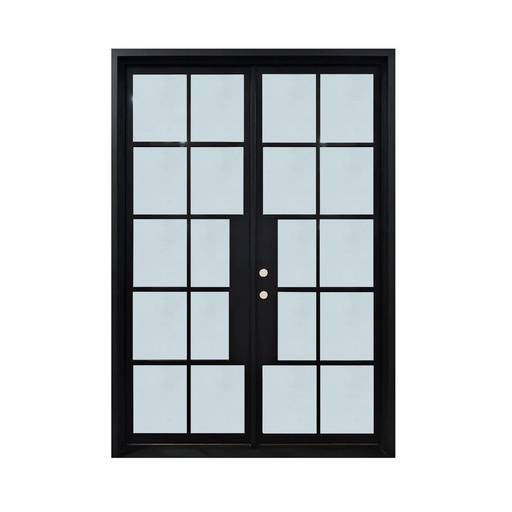 [IRON3600RH] IRON DOOR - 6ft x 8Fft French 10-Lite Modern Double Iron Door right hand