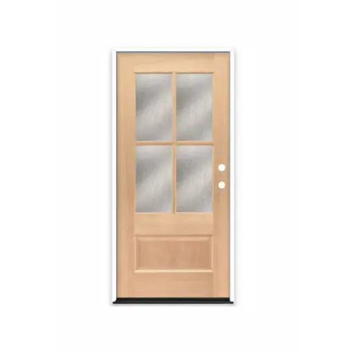 [MAG3068LH-4LITERAIN] MAHOGANY 3068 LH MAHOGANY 4 LITE OVER 1 PANEL RAIN GLASS