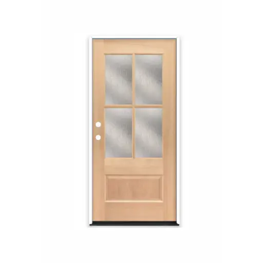 [MAG3080RH-4LITERAIN] MAHOGANY 3080 RH MAHOGANY 4 LITE OVER 1 PANEL RAIN GLASS
