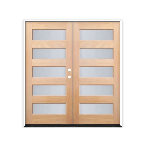 [MAG6068LH-5LITEFROST] MAHOGANY WOOD 6068 LH MAHOGANY 5 LITE EQUAL FROSTED IG