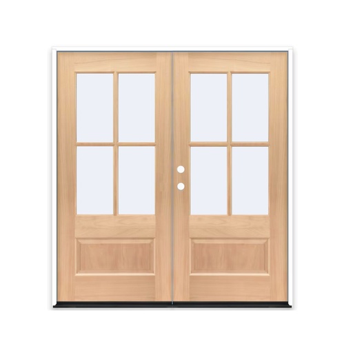 [MAG6068RH-4LITECLEAR] MAHOGANY WOOD 6068 RH MAHOGANY 4 LITE (3/4) OVER 1 PANEL CLEAR IG BEVELED