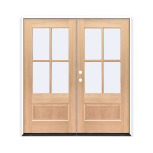 [MAG6080RH-4LITECLEAR] MAHOGANY WOOD 6080 RH MAHOGANY 4 LITE (3/4) OVER 1 PANEL CLEAR IG BEVELED