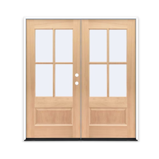 [MAG6080LH-4LITECLEAR] MAHOGANY WOOD 6080 LH MAHOGANY 4 LITE (3/4) OVER 1 PANEL CLEAR IG BEVELED