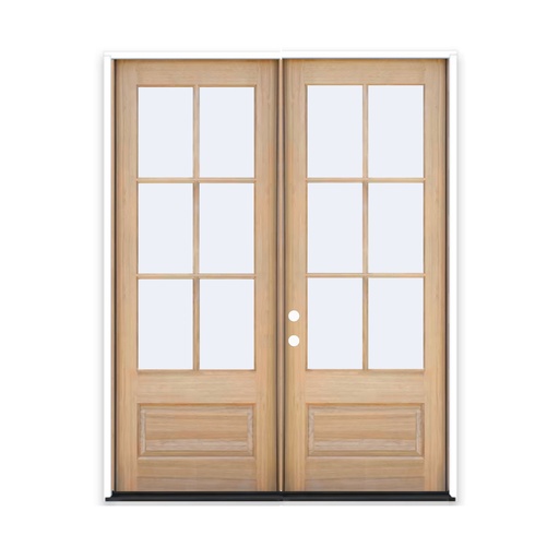 [MAG6080RH-6LITECLEAR] MAHOGANY WOOD 6080 RH MAHOGANY 6 LITE (3/4) OVER 1 PANEL CLEAR IG BEVELED